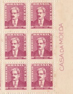 Selo Regular RHM 504 Bisneta Oswaldo Cruz Saude Sem Goma 1961 Sextilha Vinheta CMB