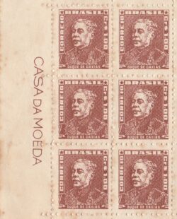 Selo Regular RHM 505b Bisneta Duque de Caxias Militar Sem Goma 1962 Sextilha Vinheta CMB
