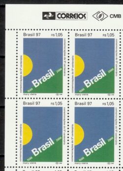C 2030 Selo 5 Centenario Descobrimento do Brasil Historia 1997 Quadra Vinheta Correios