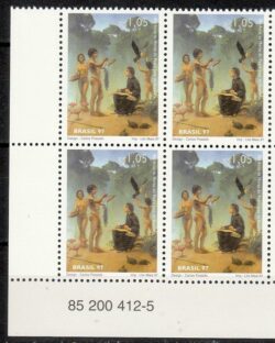 C 2037 Selo Padre Jose de Anchieta Antonio Vieira Religiao Portugal Indio 1997 Quadra Codigo