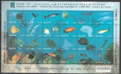 C 2089 Selo Oceanos Fauna Marinha Peixe Golfinho Tartaruga 1998 Folha CBC BA