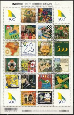 C 2255 Selo 500 Anos Descobrimento do Brasil 2000 Folha CBC BA Com Manchas no Verso