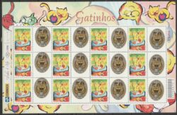 C 2560 Selo Personalizado Gatinhos Gato 2004 Folha