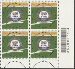 C 2567 Selo Centenario da FIFA Futebol 2004 Quadra Codigo de Barras