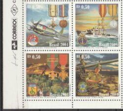 C 2591 Selo 2a Guerra Mundial Exercito Militar Aviao Navio Medalha 2004 Vinheta Correios