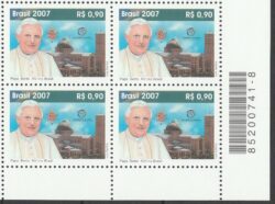 C 2690 Selo Papa Bento XVI Igreja Religiao 2007 Quadra Codigo de Barras