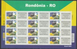 C 2926 Selo Personalizado Rondonia Trem Mapa 2009 Folha