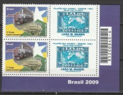 C 2926 Selo Personalizado Rondonia Trem Mapa Marek 2009 Quadra Codigo de Barras