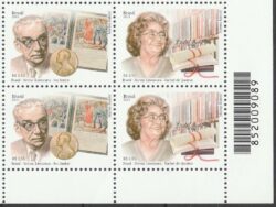 C 3148 Selo Relacoes Diplomaticas Brasil Servia Rachel de Queiroz Ivo Andric Literatura 2011 Quadra Codigo de Barras