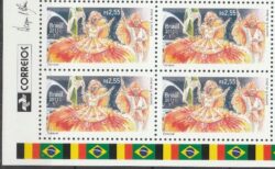 C 3150 Selo Relacoes Diplomaticas Belgica Carnaval Arte Bandeira 2011 Quadra Vinheta Correios