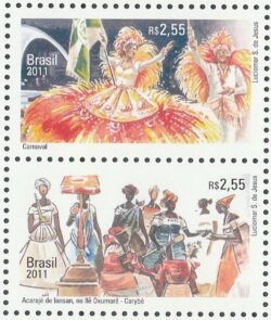 C 3150 Selo Relacoes Diplomaticas Belgica Carnaval Arte Bandeira 2011 Setenant Vertical 2