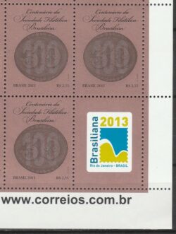 C 3154 Selo Sociedade Filatelica Brasileira Olho de Boi 2011 Quadra Vinheta Brasiliana Site