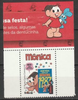 C 3339 Selo Personalizado Turma da Monica Crianca Desenho Infantil 2014 Vinheta Coelho