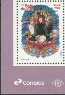 C 4196 Selo Rita Lee Musica Cachorro Gato Passaro Peixe 2026 Vinheta Correios