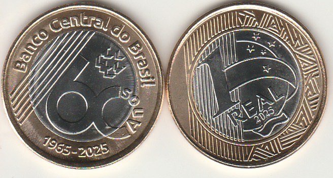 Moeda 60 Anos do Banco Central do Brasil 2025
