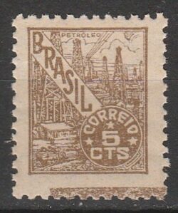 Selo Regular RHM 462 Netinha Petroleo 5 cts Filigrana Q 1949 Variedade 2
