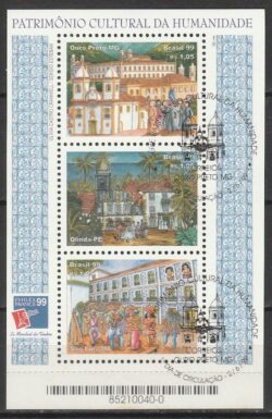 B 111 Bloco Patrimônio Cultural da Humanidade Igreja Philex France 1999 CBC MG Ouro Preto