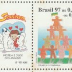 C 2051 Selo Crianca e Cidadania Direito Justica 1997 Vinheta Ayrton Senna Senninha Cachorro Coracao CLM