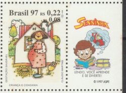 C 2054 Selo Crianca e Cidadania Direito Justica Mulher 1997 Vinheta Ayrton Senna Senninha Educacao CLM