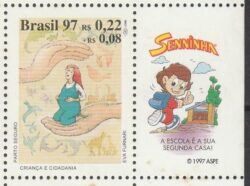 C 2062 Selo Crianca e Cidadania Direito Justica Mae Mulher 1997 Vinheta Ayrton Senna Senninha Educacao CLM
