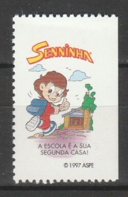C 2062 Vinheta do Selo Crianca e Cidadania 1997 Ayrton Senna Senninha Educacao