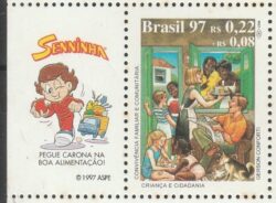 C 2063 Selo Crianca e Cidadania Direito Justica Cachorro 1997 Vinheta Ayrton Senna Senninha Saude CLM