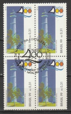 C 2180 Selo 400 Anos de Natal Farol 1999 Quadra CBC RN 1
