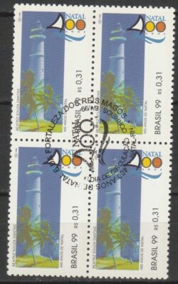 C 2180 Selo 400 Anos de Natal Farol 1999 Quadra CBC RN 2