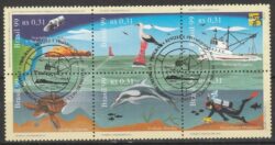 C 2182 Selo Revizee e Proarquipelago Farol Navio Golfinho Tartaruga Mergulhador Satelite Mapa Peixe 1999 CBC DF 1