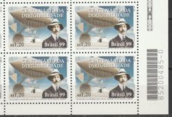 C 2202 Selo Dirigivel Santos Dumont Aviao Aviacao 1999 Quadra Codigo de Barras