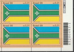 C 2226 Selo Bandeira do Amapa 1999 Quadra Codigo de Barras