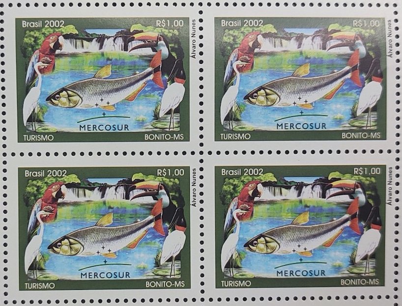 C 2490 Selo Turismo Bonito Peixe Tucano Pantanal Mercosul Cachoeira Ave 2002 Quadra