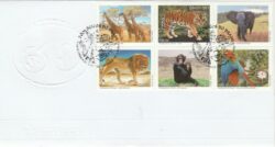 Envelope EPD 2007 309 Zoologicos do Brasil Girafa Leao Macaco Tigre Elefante Passaro CBC CE