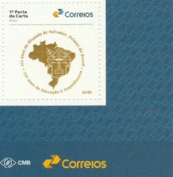 SI 128 Selo Institucional 475 Anos Arquidiocese Salvador Bahia Religiao Mapa 2026 Vinheta Correios
