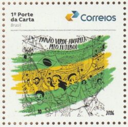 SI 130 Selo Institucional Paixao Verde Amarela pelo Futebol Bandeira 2026 Preto e Branco