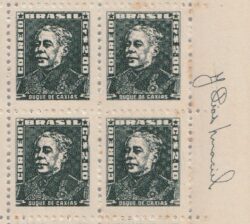 Selo Regular RHM 506 Bisneta Duque de Caxias Militar 1964 Quadra Assinatura