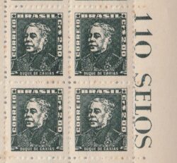 Selo Regular RHM 506 Bisneta Duque de Caxias Militar 1964 Quadra Vinheta Qtde