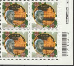 C 2141 Selo Luiz de Queiroz Esalq Educação Agricultura USP 1998 Quadra Codigo de Barras