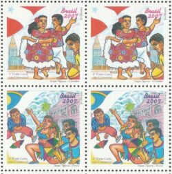 C 2675 Selo Trajes Tipicos Carimbo Para Belem Frevo Pernambuco Musica Danca 2007 Quadra Mista