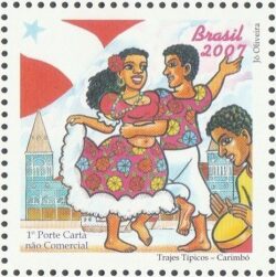 C 2675 Selo Trajes Tipicos Carimbo Para Belem Musica Danca 2007