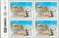 C 2801 Selo Relacoes Diplomaticas Libano Literatura Khalil Gibran 2009 Quadra Vinheta Site