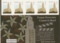 C 3087 Selo Estacao Central do Brasil Trem 2011 Vinheta 5 Selos