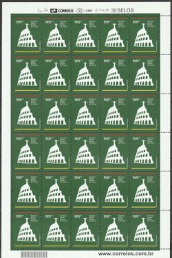 C 3137 Selo Relacoes Diplomaticas Italia Coliseu Cristo Redentor 2011 Folha