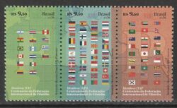 C 4197 Selo Centenario da Federacao Internacional de Filatelia FIP Mapa Bandeira 2026 Serie Completa
