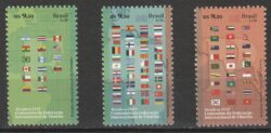 C 4197 Selo Centenario da Federacao Internacional de Filatelia FIP Mapa Bandeira 2026 Serie Completa Separados