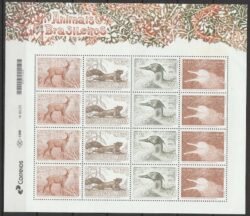 C 4200 Selo Animais Brasileiros Cervo Esquilo Pato Boto 2026 Folha