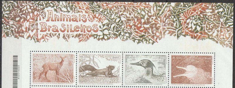 C 4200 Selo Animais Brasileiros Cervo Esquilo Pato Boto 2026 Vinheta