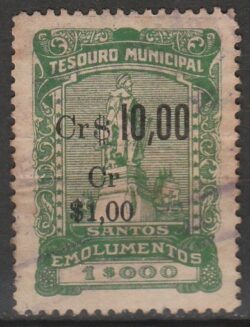 Imposto do Selo Fiscal Tesouro Municipal Santos Emolumentos Verde