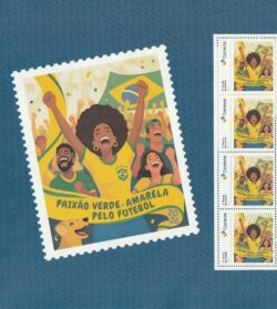 SI 131 Selo Institucional Paixao Verde Amarela pelo Futebol Bandeira 2026 Colorido Porta-Retrato