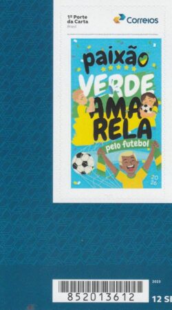 SI 133 Selo Institucional Paixao Verde Amarela pelo Futebol 2026 Autoadesivo Codigo de Barras
